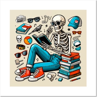 Smart Preppy Skeleton Posters and Art